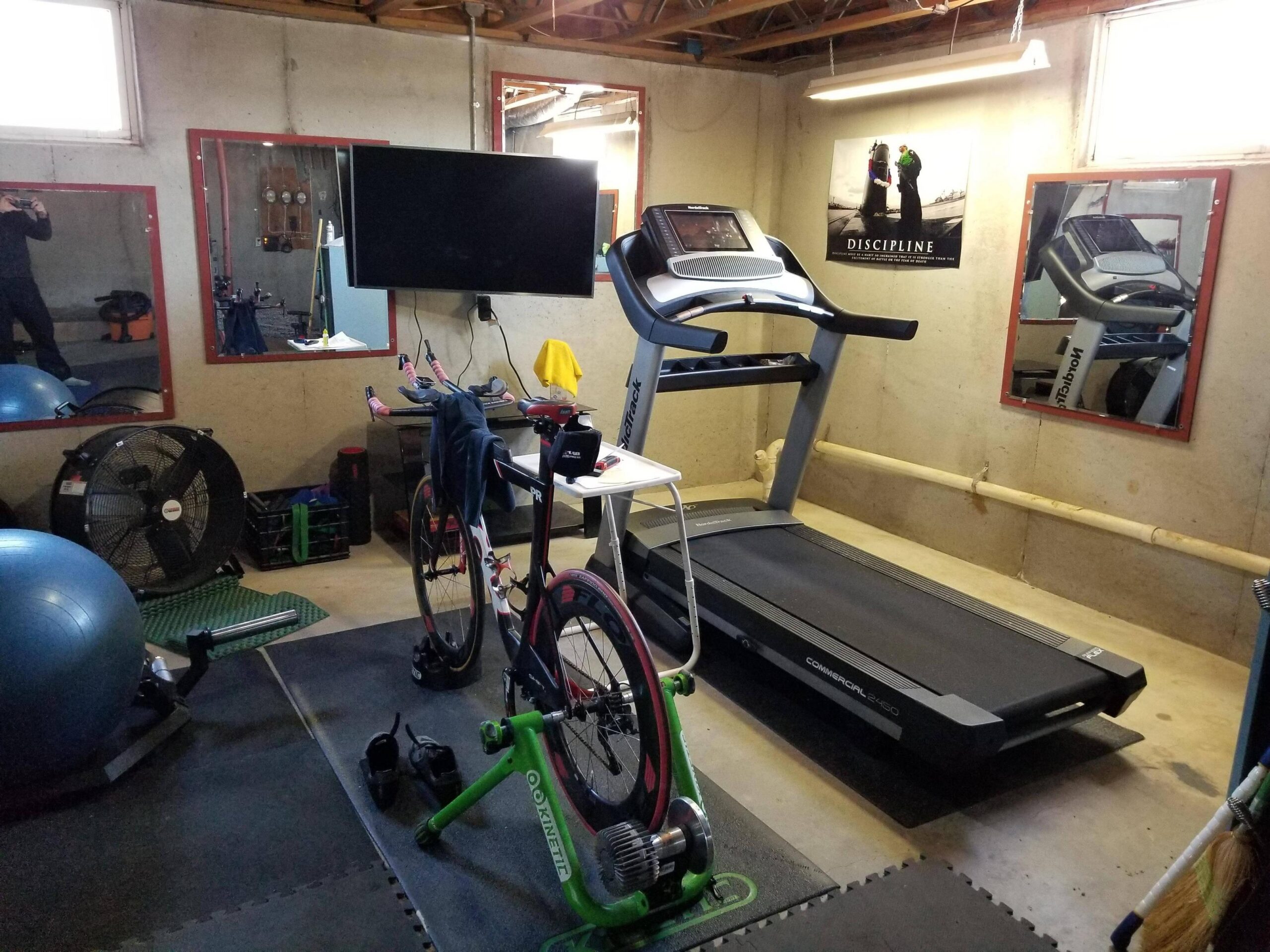 Treadmill in a discount garage