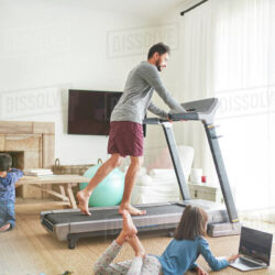 treadmill in living room